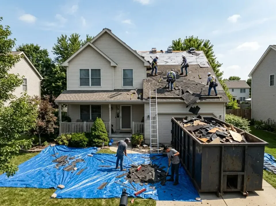 roof-replacement-debris-remova-004 — frequently asked questions, Cheapest Dumpster Rentals in Peoria, IL